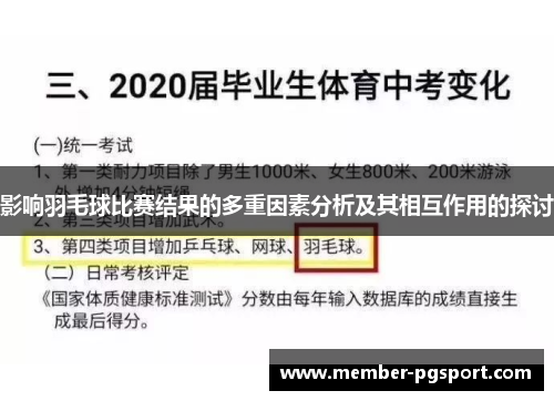 影响羽毛球比赛结果的多重因素分析及其相互作用的探讨
